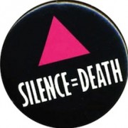ACT-UP-Button Schweigen ist gleich Tod
