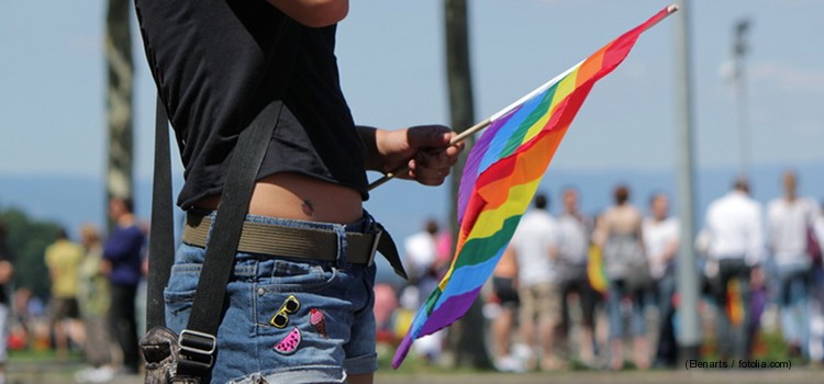 einzelne Demonstratin beim CSD