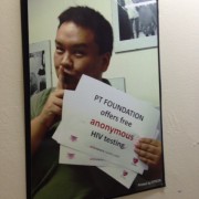 Plakat "PT Foundation bietet kostenlose und anonyme HIV-Tests an" (Foto: Carsten Schatz)