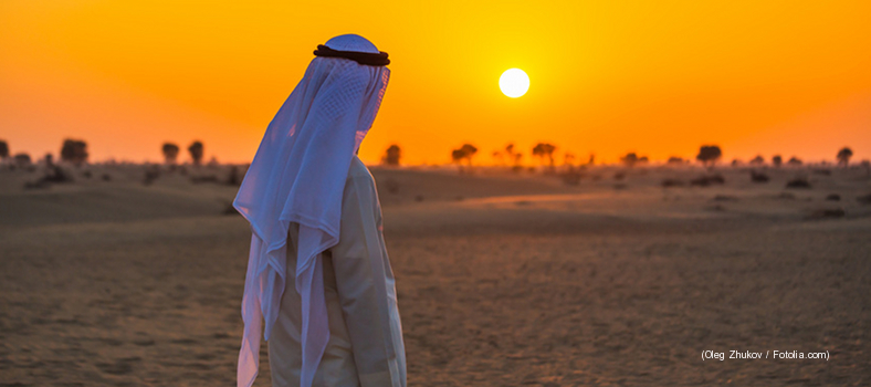 Araber im Sonnentuntergang