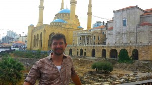 Stephan Jäkel vor derMohammed-al-Amin-Moschee in Beirut