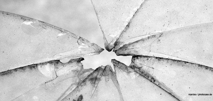 Zerbrochene Glasscheibe