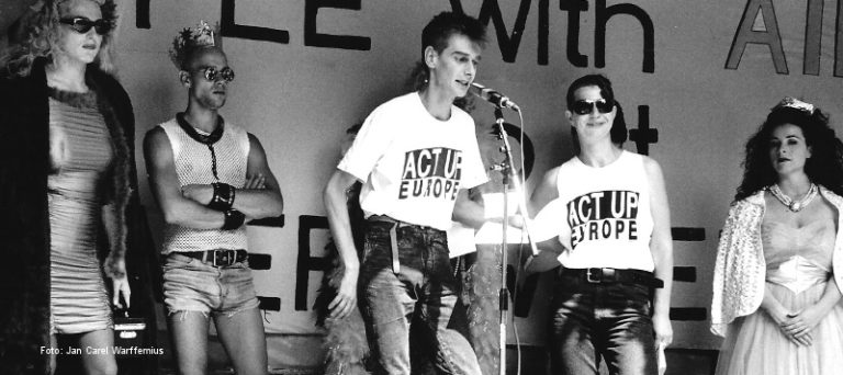 ACT UP in Europa Demo am Eröffnungstag der World-Aids-Conference 1992 in Amsterdam