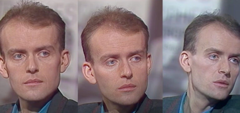 Hervé Guibert in der TV-Sendung Apostrophes 1990 (Sceenshots Archiv INA).