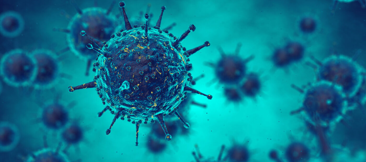 Modellhafte Darstellung von HI-Viren