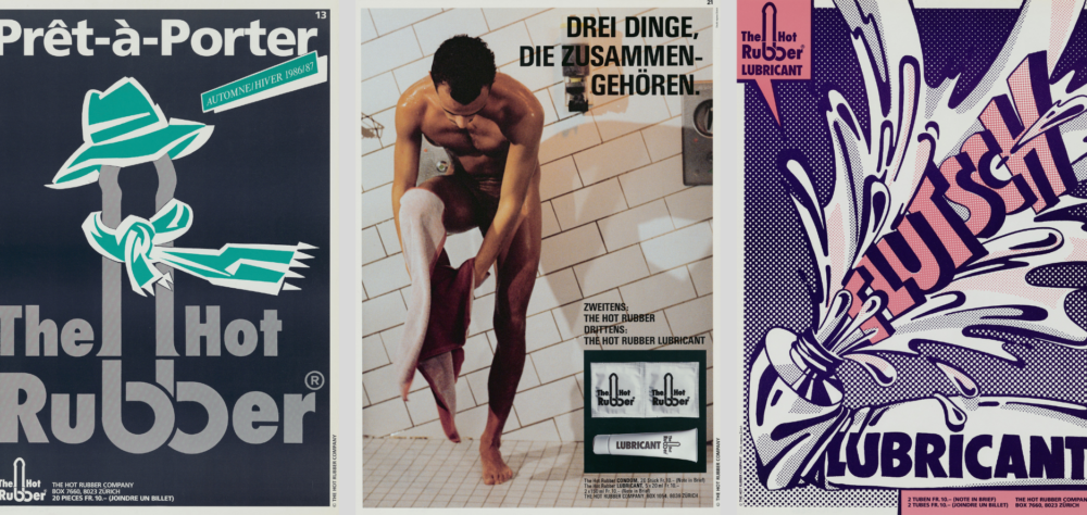 Drei Plakate mit Kondomwerbung: 